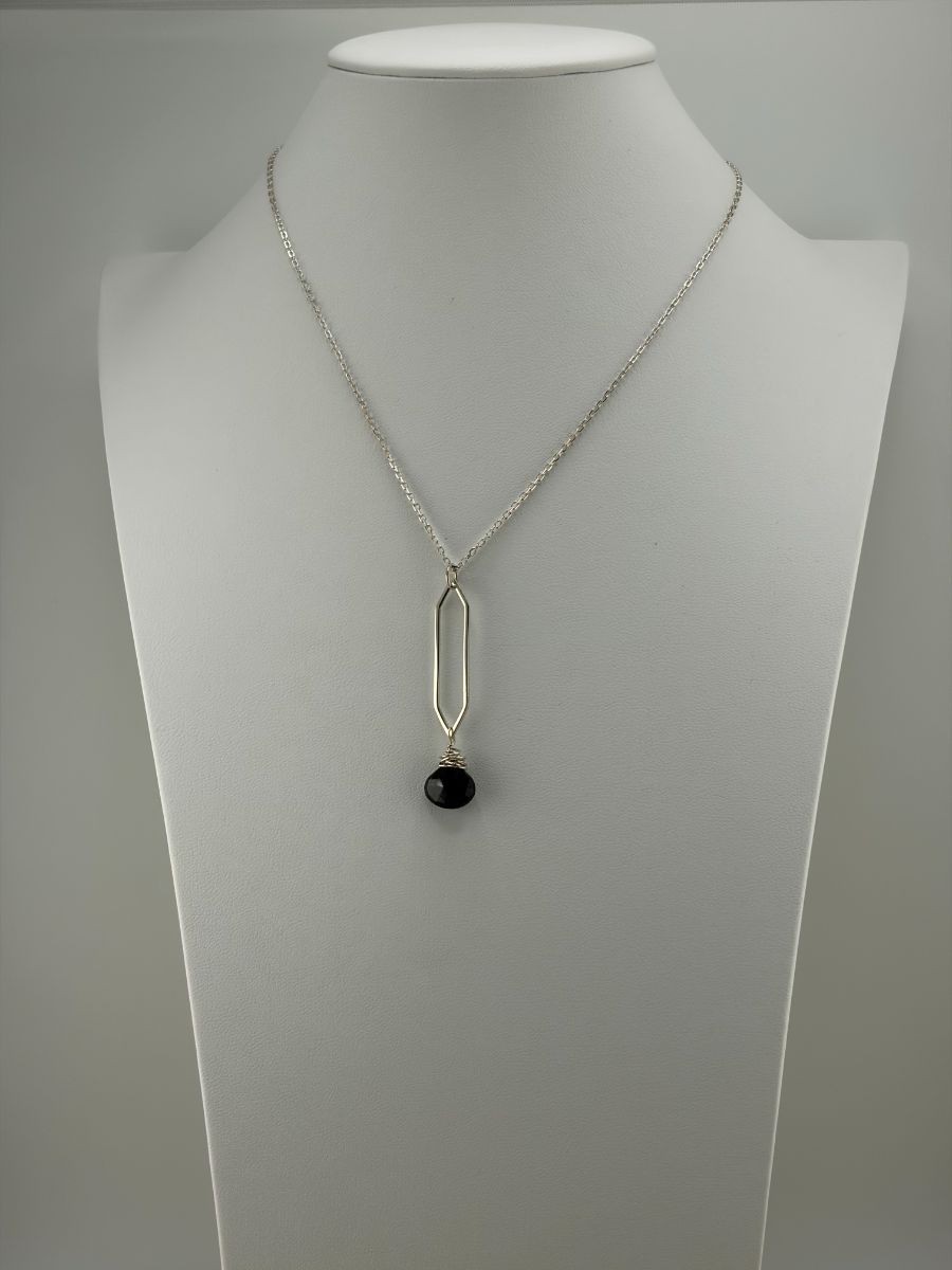 Garnet Sterling Silver Wire Wrapped Necklace